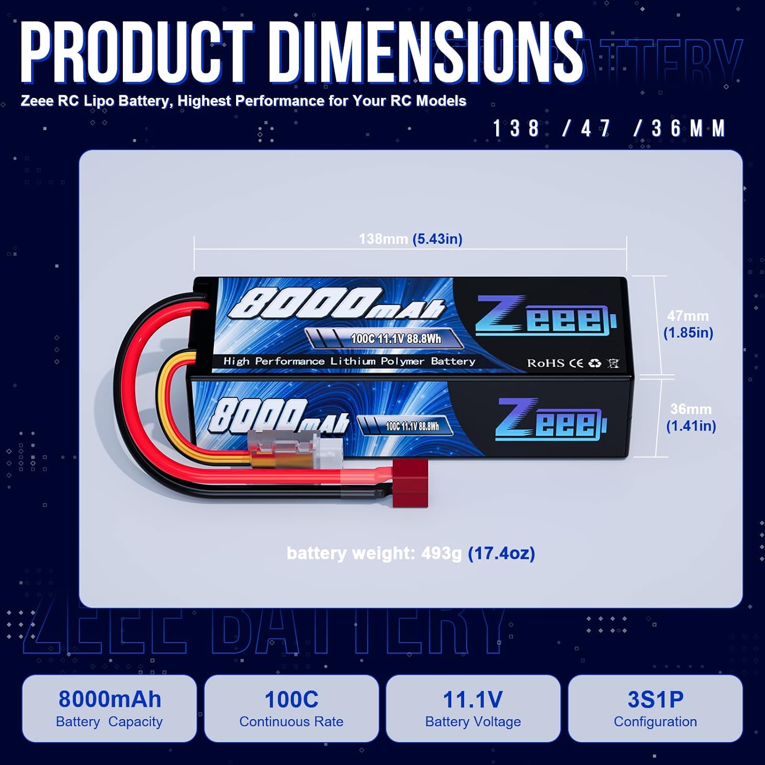 Zeee Lipo 3S 8000mAh Battery 1 - đánh giá và giá Drone Battery 3S