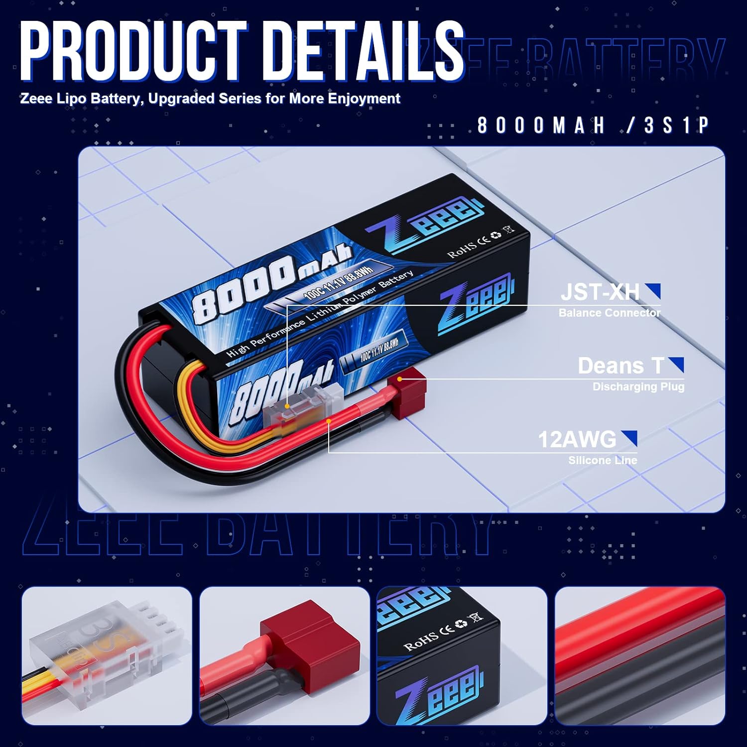 Zeee Lipo 3S 8000mAh Battery 1 - đánh giá và giá Drone Battery 3S