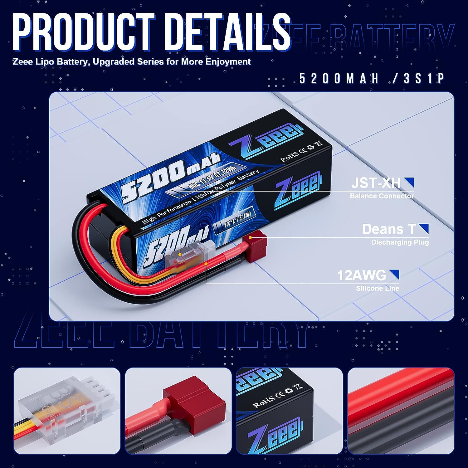 1/2pcs Zeee 3S 5200mAh Lipo Ba - đánh giá và giá Drone Battery 3S